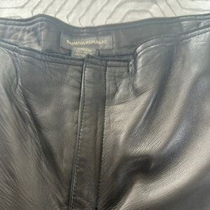 Banana Republic Dark Leather Trousers